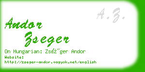andor zseger business card